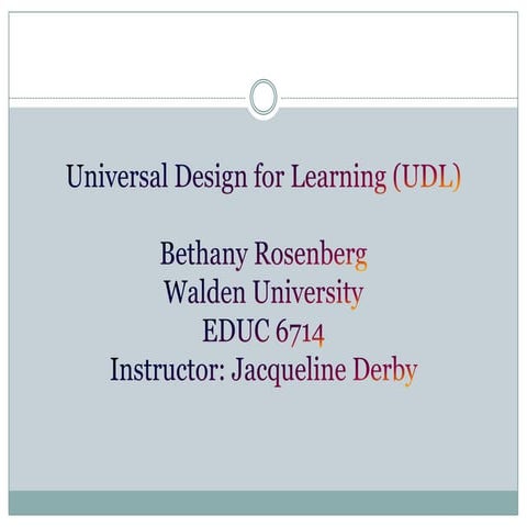 Universal design for learning (udl)