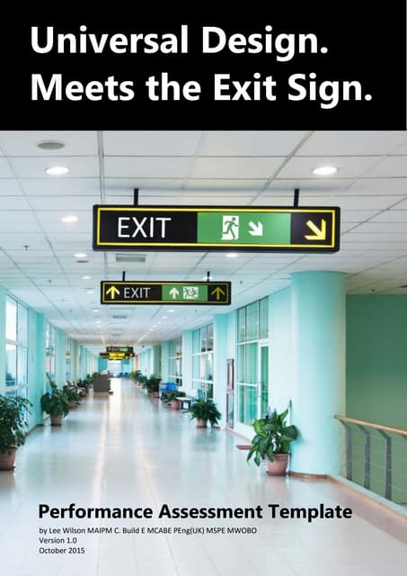 Universal Design Meets the Exit Sign White Paper Performance Assessment Templ...