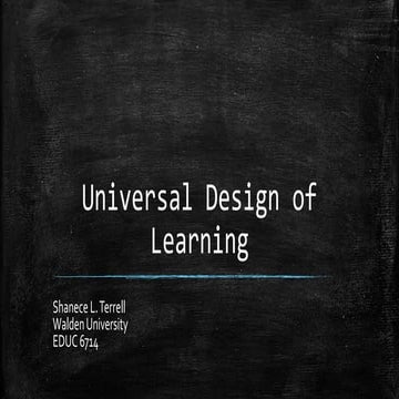Universal design of learning