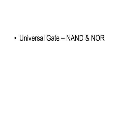 Universal Gate ppt to design digital logic circuit | PPT | Programming ...