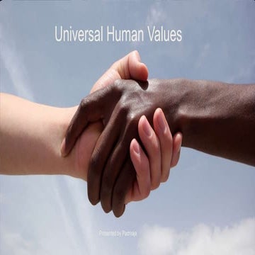 universal human values; truth,peace,love | PDF