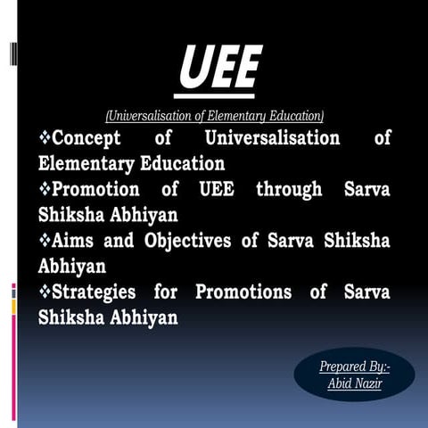 Universalization of elementary education