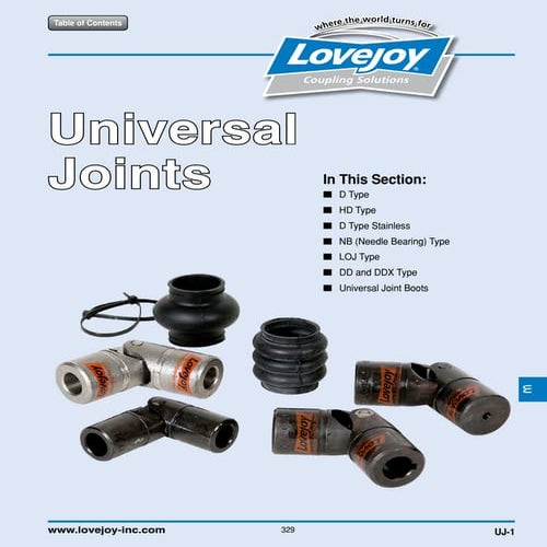 Lovejoy Universal Joint Selection Guide PDF
