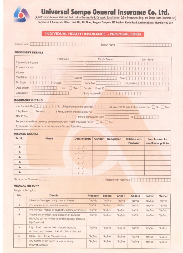 Universal Sompo Car Insurance Policy Download Universal sompo form