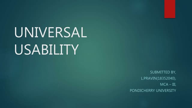 Universal usability