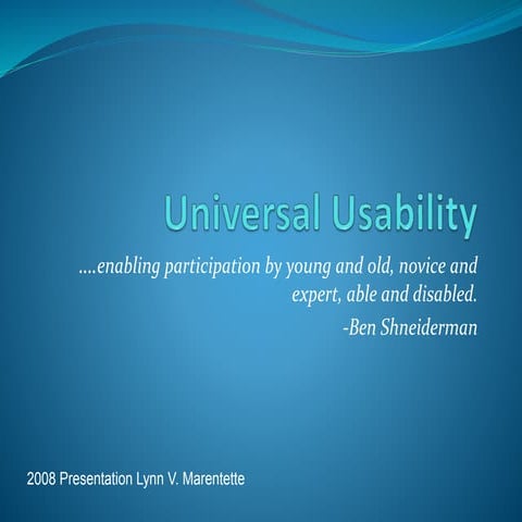 Universal Usability Presentation