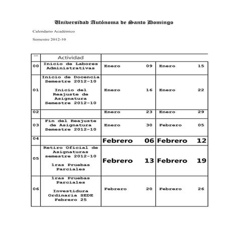 Calendario Académico