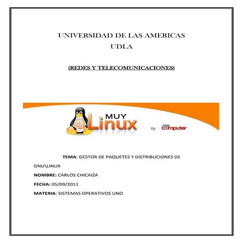 Universidad de las americas gestor de paquetes gnulinux