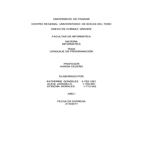 Universidad de panam1.lenguaje de programación