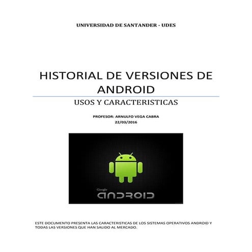 HISTORIA DE LAS VERSIONES ANDROID