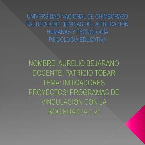 Universidad nacional de chimborazo indicadores