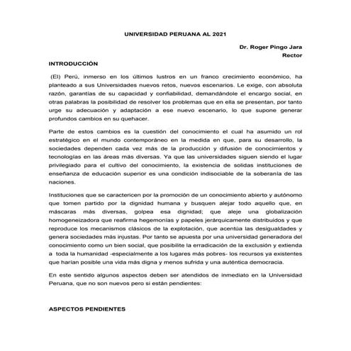 Universidad peruana 2021