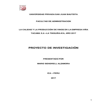 PROYECTO DE INVESTIGACION