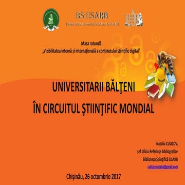 Natalia Culicov. Universitari bălţeni în circuitul ştiinţific mondial