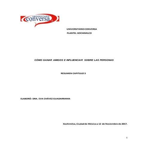 Universitario conversa resumen  3  dale carnegie