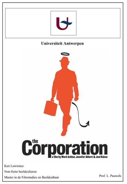 Universiteit Antwerpen Ken Lawrence Non Fictie Beeldculturen The Corporation
