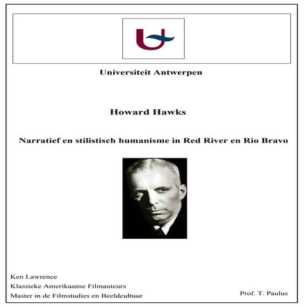 Universiteit Antwerpen Klassieke Amerikaanse Filmauteurs Ken Lawrence Paper H...