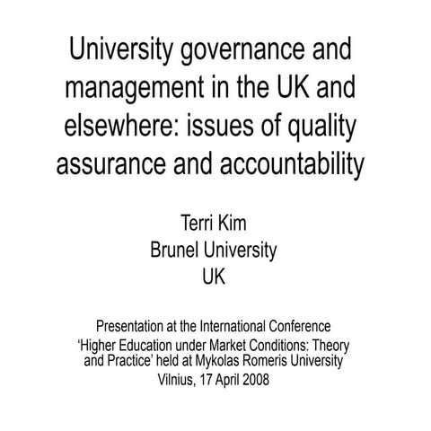 University governance in uk