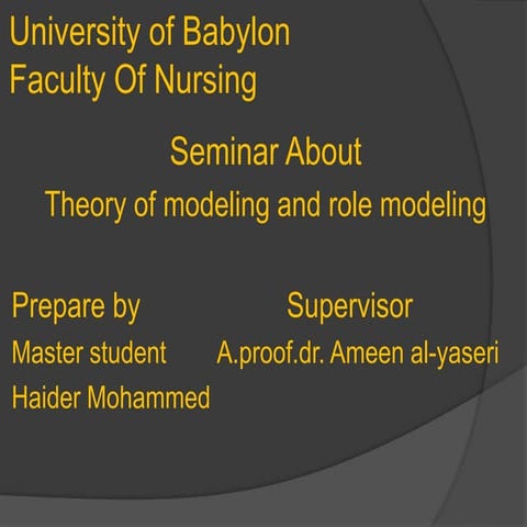 Theory of modeling and role modeling