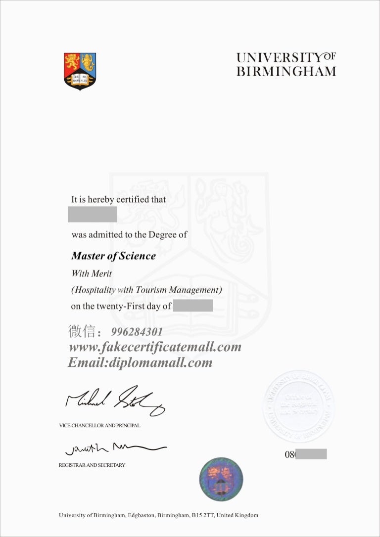 University of birmingham degree UoB diploma