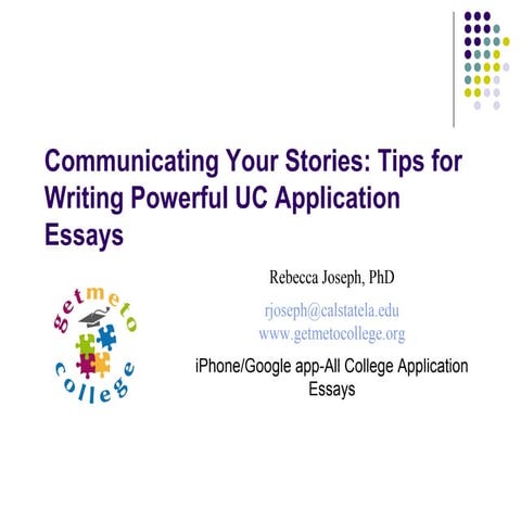 University of CA Essay Advice For First Gen Studentsd