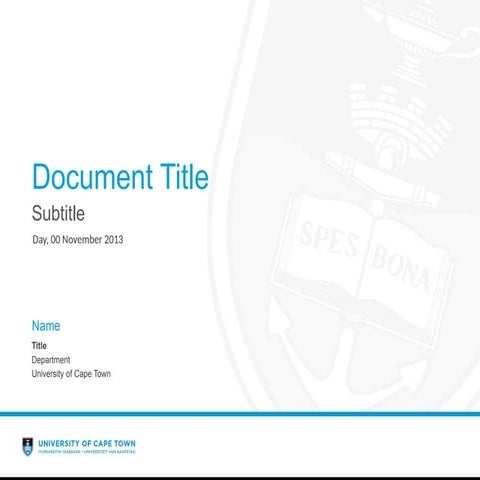Comprehensive University Presentation Template from University of Cape ...