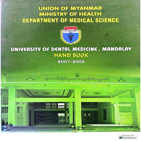 University of Dental Medicine, Mandalay Handbook 2007-2008.pdf