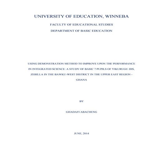 A project work on integrated science