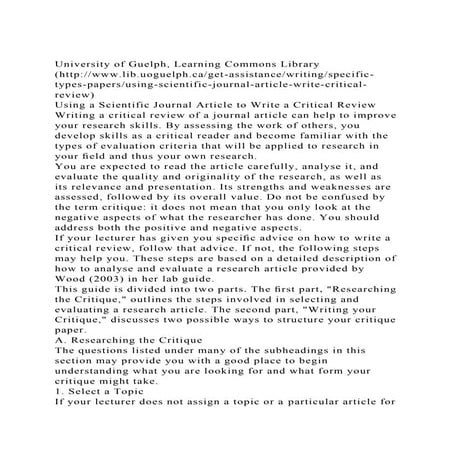 University of Guelph, Learning Commons Library (httpwww.lib.uog.docx