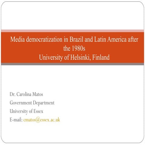 University of Helsinki 2 - Media and democratization