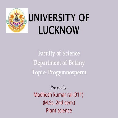 Chapter - Progymnosperm lecture 2nd year