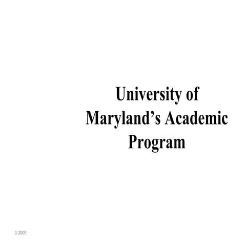 University Of Maryland’S Academic Program