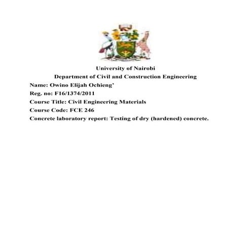 Testing of dry/hardened concrete