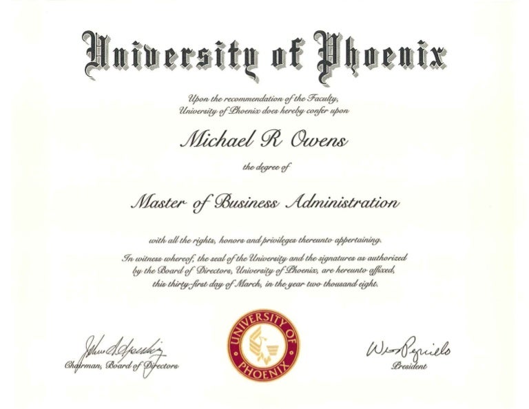 University Of Phoenix Diploma Template - FREE DOWNLOAD