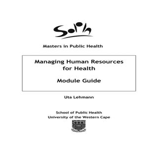 Managing Human Resources for Health...
