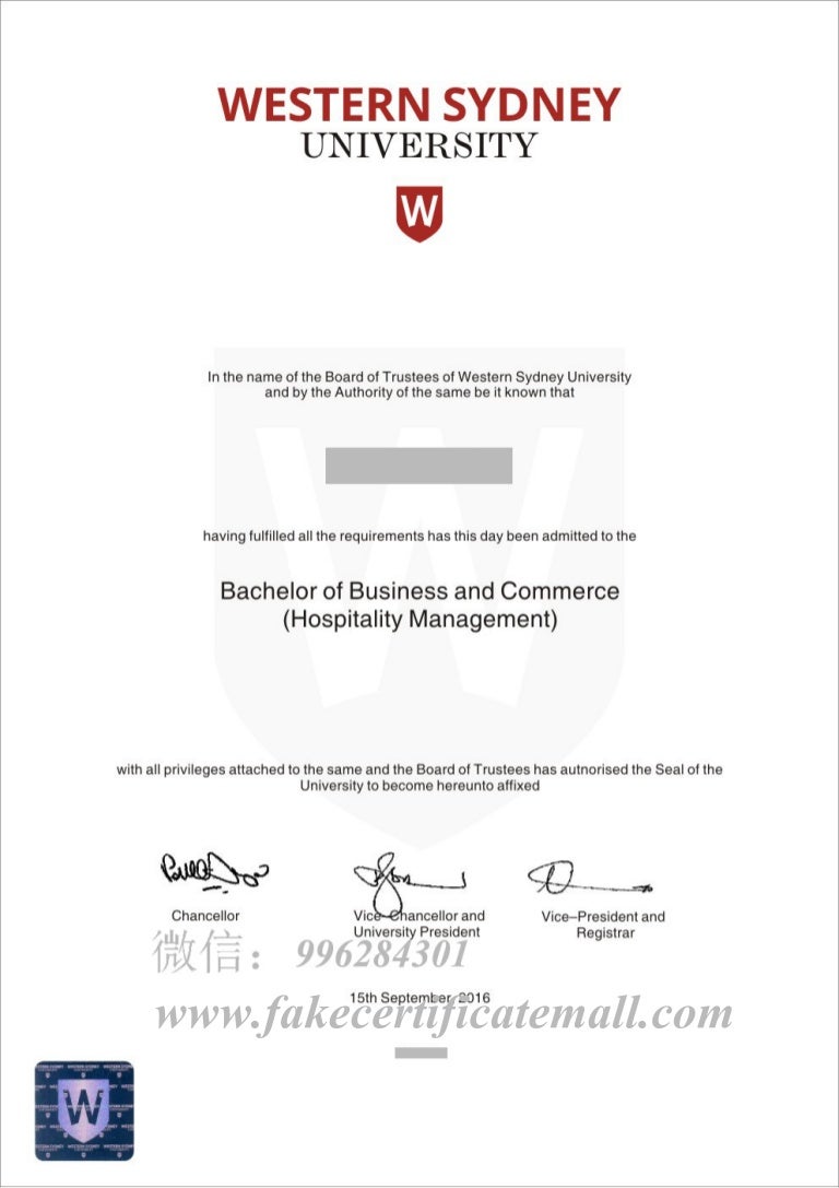 University of western sydney degree WSU diploma