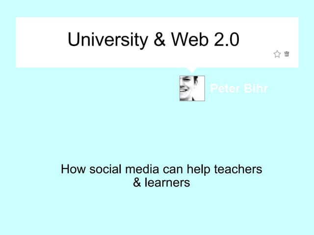Social Media for Higher Education
