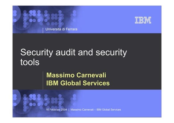Security Audit and Security Tools