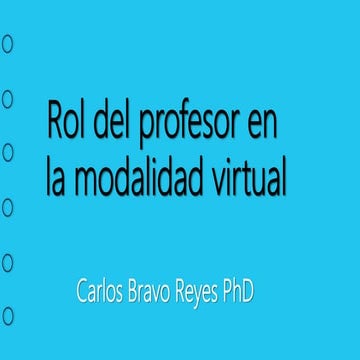 Rol del profesor en ambientes virtuales
