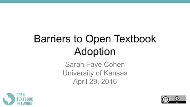Barriers to Open Textbook Adoption: University of Kansas