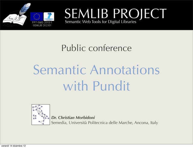 SEMLIB Final Conference | UNIVPM presentation