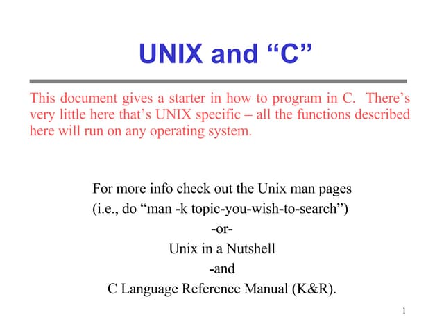 Unix And C