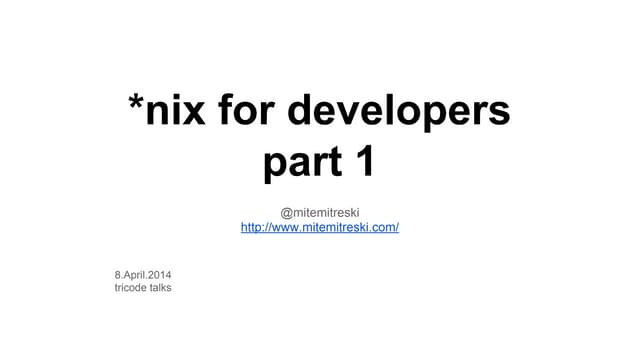 Unix for developers