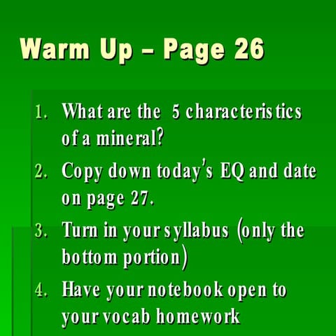 Mineral Identification Lab