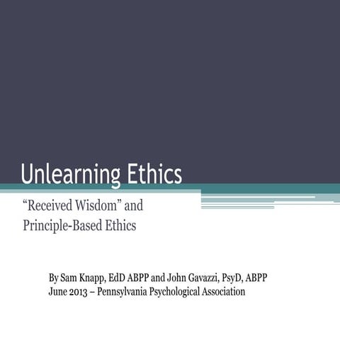 Unlearning Ethics