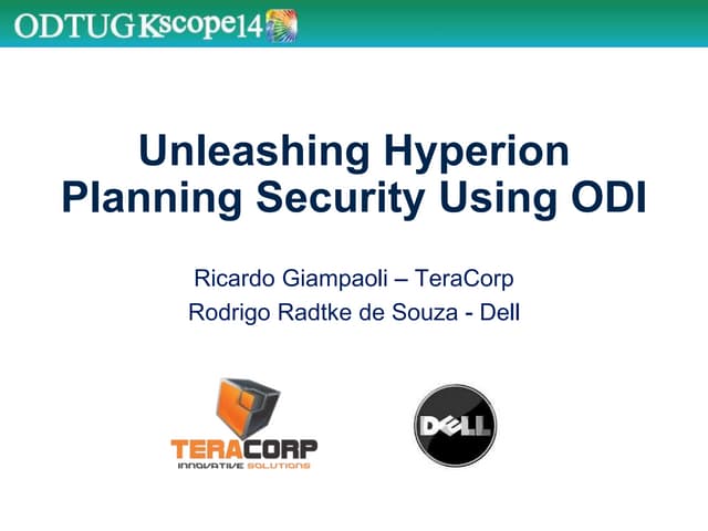 Unleashing Hyperion Planning Security Using ODI