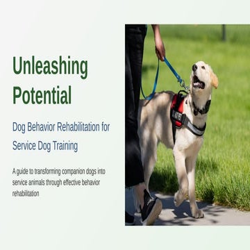 Unleashing Potential Dog Behavior Rehabilitation for Service Dog Training.