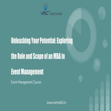 MBA Role and Scope in Event management 