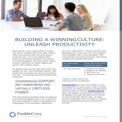 Unleash productivity