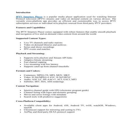 Unleash Seamless Entertainment with IPTV Smarters Player.docx